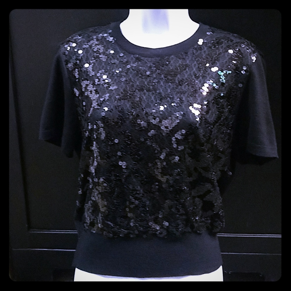 *Escada* !Virgin Wool! Sequened Top